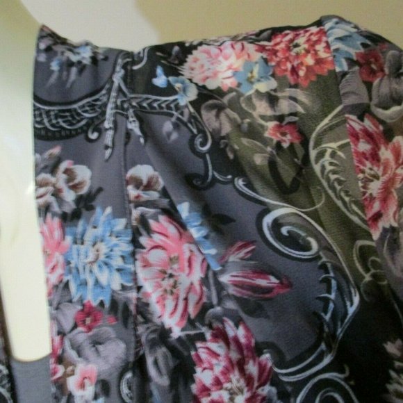 Cecico Romantic Floral Chiffon Kimono Top sz M NWT Ballet Wrap - Picture 5 of 11